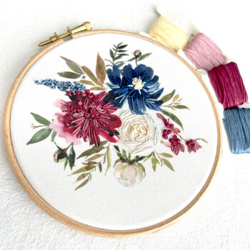 Floral Bouquet Embroidery Hoop Kit, 2 of 3