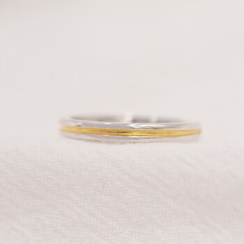 Adjustable Gold Inlay Sterling Silver Ring, 5 of 11