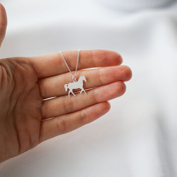 Sterling Silver Horse Necklace, Equestrian Gifts, 2 of 8