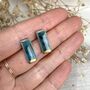Handmade Crackle Ceramic Bar Stud Earrings, thumbnail 4 of 10