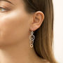 Silver And Rose Gold Swinging Circles Dangly Earrings, thumbnail 3 of 4