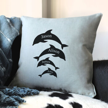 Personalised Dolphin Family Cushion, 2 of 5