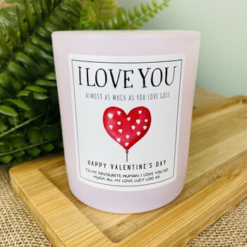 Personalised Funny Golf Valentines Candle Gift, 3 of 11