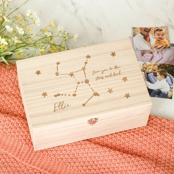 Personalised Star Sign Keepsake Memory Box For Her, 2 of 5