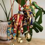Hanging Fabric Elephant Bell Recycled Sari Decoration, thumbnail 1 of 5