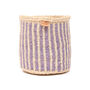 Umeme: Lavender Pinstripe Woven Storage Basket, thumbnail 3 of 9