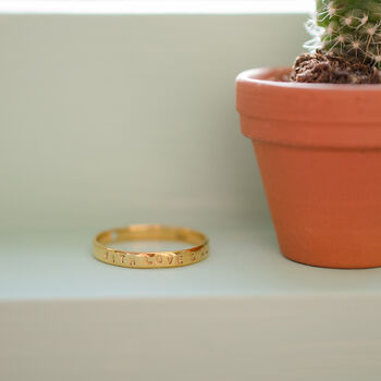 9ct Solid Gold Personalised Love Heart Text Ring, 2 of 7