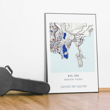 'Where We Met' Personalised Location Map Print, 6 of 12