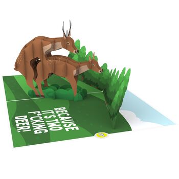 Two F*Cking Deer Funny 3D Pop Up Card Best For Dad, 2 of 8