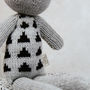 Agnes The Grey And Black Print Hand Knitted Bunny, thumbnail 5 of 9