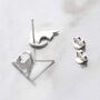 Sterling Silver Kitten Stud Earrings, thumbnail 2 of 5