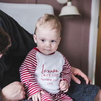 Personalised Christmas 'Nice List' Childrens Pyjamas, 2 of 6