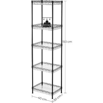 Wire Metal Storage Shelf Basket Shelving Unit Rack, 10 of 10