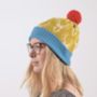 Bright Lambswool Knitted Stag Bobble Hat, thumbnail 1 of 11