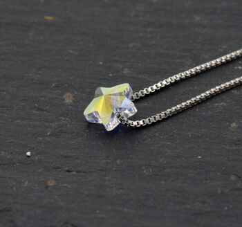 Sterling Silver Tiny Little Colour Changing Crystal Pendant Necklace, 5 of 12