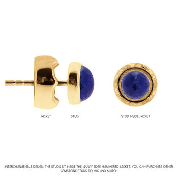 Maya Lapis Lazuli Stud Earrings Silver Or Gold Plated, 3 of 12