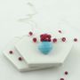 Turquoise And Ruby Necklace In Sterling Silver, thumbnail 3 of 3