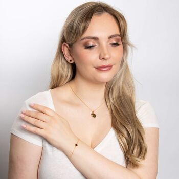 Gold Plated Sterling Silver January Garnet Birthstone Stud Earrings, 3 of 6