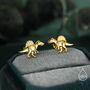 Sterling Silver Spinosaurus Dinosaur Stud Earrings, thumbnail 2 of 12