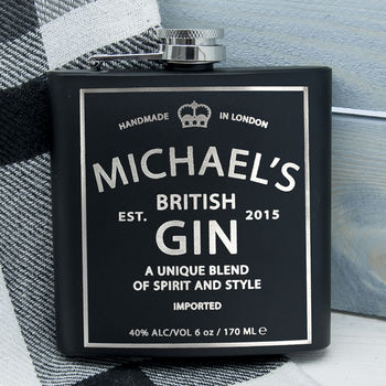 Personalised Gin Vintage Style Hip Flask, 3 of 3