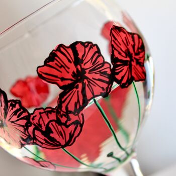 Poppy Hand Painted Gin Glass, 2 of 7