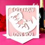 Otterly Love You Papercut Valentine's Card, thumbnail 2 of 5