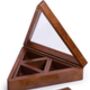 Wooden Handcrafted Triangle Spice Box With Spoon, thumbnail 2 of 3