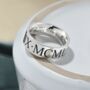 Roman Numerals Personalised Silver Ring 8mm Flat, thumbnail 1 of 10