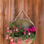 Hanging Zinc Silver Round Wall Planter Flower Pot, thumbnail 2 of 5