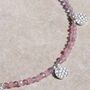 Ibiza Sunset Amethyst And Pink Quartz Silver Anklet, thumbnail 5 of 9