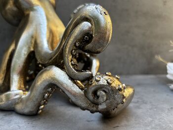 Silver Octopus Wine Bottle Holder Fun Freestanding Rack, 12 of 12