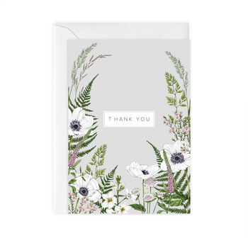 Wild Meadow 'Thank You' Botanical Card, 2 of 2