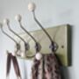 Farrow And Ball Painted Coat Rack With Ball Top Hooks, thumbnail 1 of 8