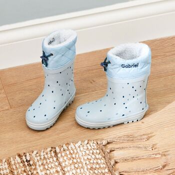 Personalised Blue Spot Welly Boots, 2 of 5