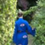 Long Organic Cotton Robe: Emerald Blue Eye, thumbnail 2 of 6
