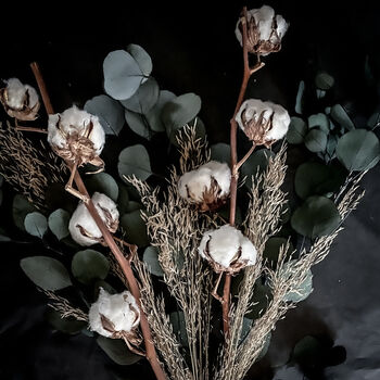 Dried Flower Bouquet Dried Eucalyptus And Cotton, 4 of 7