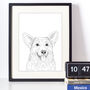 Corgi Dog Portrait Illustration Print, thumbnail 9 of 9