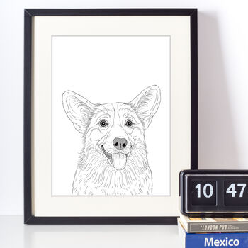 Corgi Dog Portrait Illustration Print, 9 of 9
