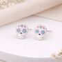 Sterling Silver Sugar Skull Stud Earrings – 10mm X 8mm, thumbnail 1 of 6