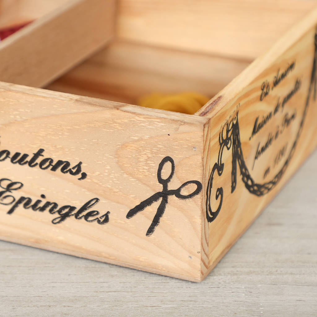 Personalised Vintage Craft Storage Box By Dibor