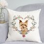 Floral Yorkshire Terrier Cushion, thumbnail 1 of 2