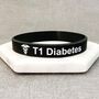 T1 Diabetes Silicone Medical Alert Wristband, thumbnail 1 of 10