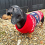 Christmas Red Fairisle Miniature Dachshund Jumper, thumbnail 4 of 4