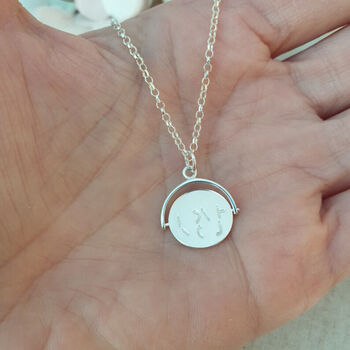 Sterling Silver 925 I Love You Spinning Hidden Message Necklace, 5 of 9