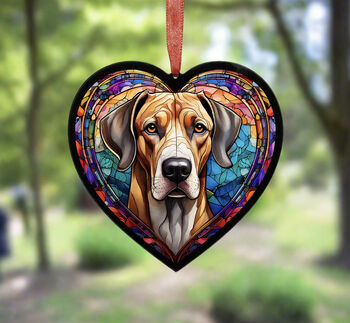 Great Dane Stained Glass Effect Heart Suncatcher, 5 of 5