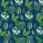 Mixed Leaf Houseplant Navy Gift Wrap X Two Sheets, thumbnail 2 of 3