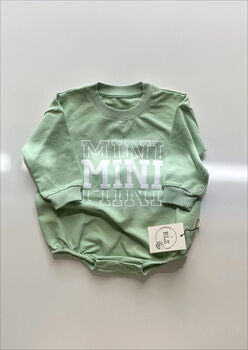 Mini Green Baby Long Sleeve Romper, 2 of 2