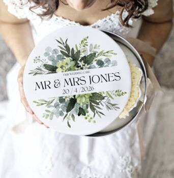 Personalised Botanical Wedding Cake Tin, 2 of 3