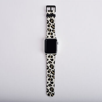 Personalised Leopard Print Apple Watch Strap, 2 of 3