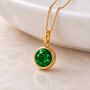 Personalised Gold Plated Sterling Silver May Birthstone Emerald Pendant Necklace, thumbnail 1 of 10